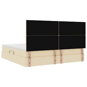 Postel s úložným prostorem a matrací Krémová 200 x 200 cm - obrázek 11