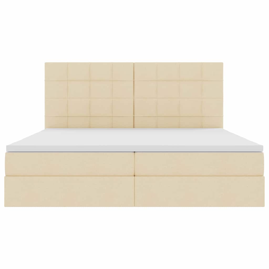 Postel s úložným prostorem a matrací Krémová 200 x 200 cm - obrázek 7
