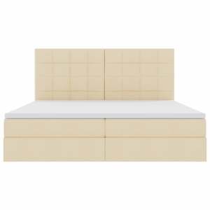 Postel s úložným prostorem a matrací Krémová 200 x 200 cm - obrázek 7