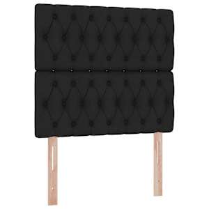 Postel s úložným prostorem a matrací s čelo Černá 90 x 200 cm - obrázek 9