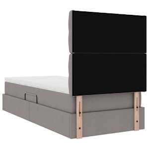 Postel s úložným prostorem a matrací s čelo Taupe 90 x 200 cm - obrázek 11