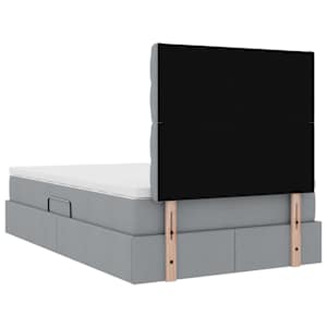 Postel s úložným prostorem a matrací Světle šedá 120 x 200 cm - obrázek 11