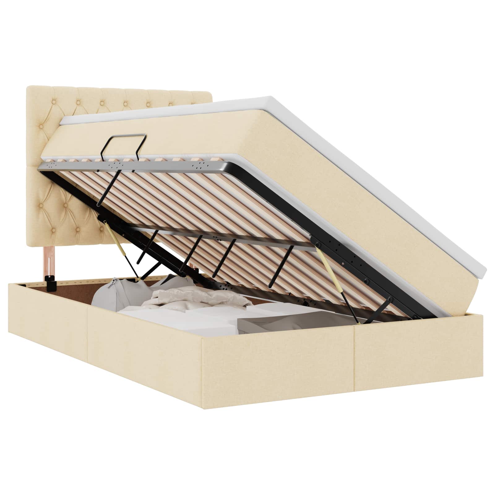 Laos voodi madratsiga peaga Kreem 120 x 200 cm Kunstnahk 2 Kõik vajalik sinu aeda ja koju! Laos voodi madratsiga peaga Kreem 120 x 200 cm Kunstnahk - Image 2