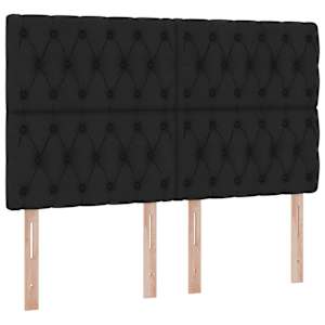 Postel s úložným prostorem a matrací s čelo Černá 140 x 190 cm - obrázek 9