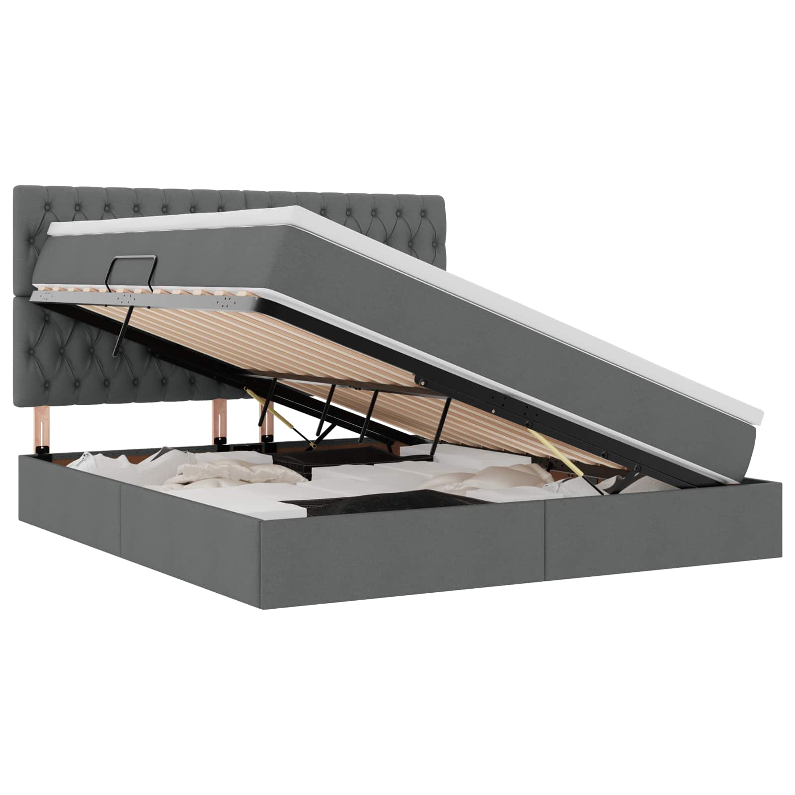 Laos voodi madratsiga peaga Tumehall 160 x 200 cm Kunstnahk 2 Kõik vajalik sinu aeda ja koju! Laos voodi madratsiga peaga Tumehall 160 x 200 cm Kunstnahk - Image 2