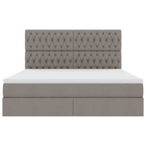Postel s úložným prostorem a matrací s čelo Taupe 160 x 200 cm - obrázek 7