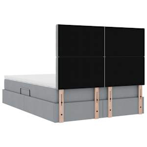 Postel s úložným prostorem a matrací Světle šedá 140 x 190 cm - obrázek 11