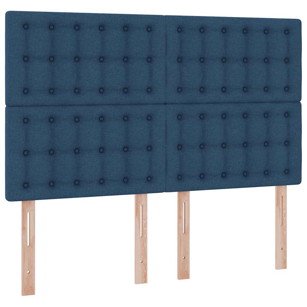 Postel s úložným prostorem a matrací s čelo Modrá 140 x 190 cm - obrázek 9