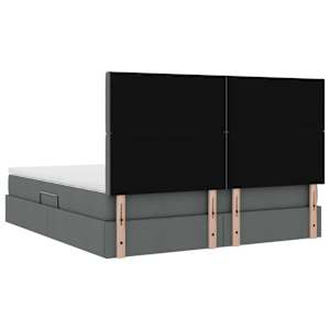 Postel s úložným prostorem a matrací Tmavě šedá 180 x 200 cm - obrázek 11