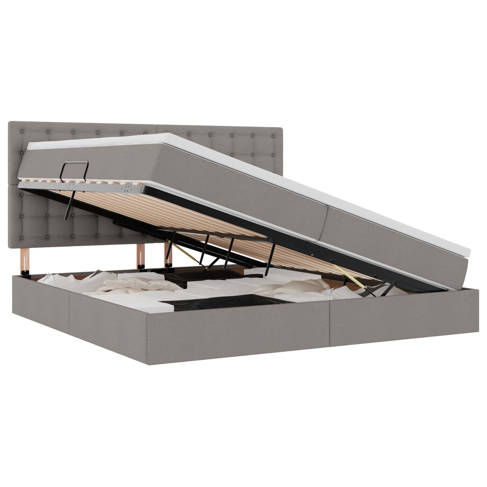 Laos voodi madratsiga Pruunikashall 200 x 200 cm Kunstnahk 2 Kõik vajalik sinu aeda ja koju! Laos voodi madratsiga Pruunikashall 200 x 200 cm Kunstnahk - Image 2