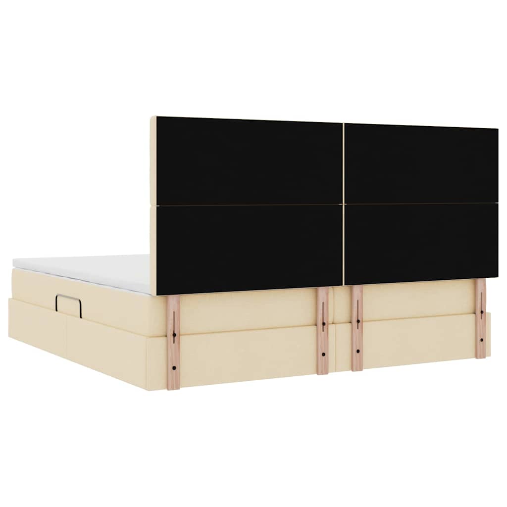 Postel s úložným prostorem a matrací Krémová 200 x 200 cm - obrázek 11