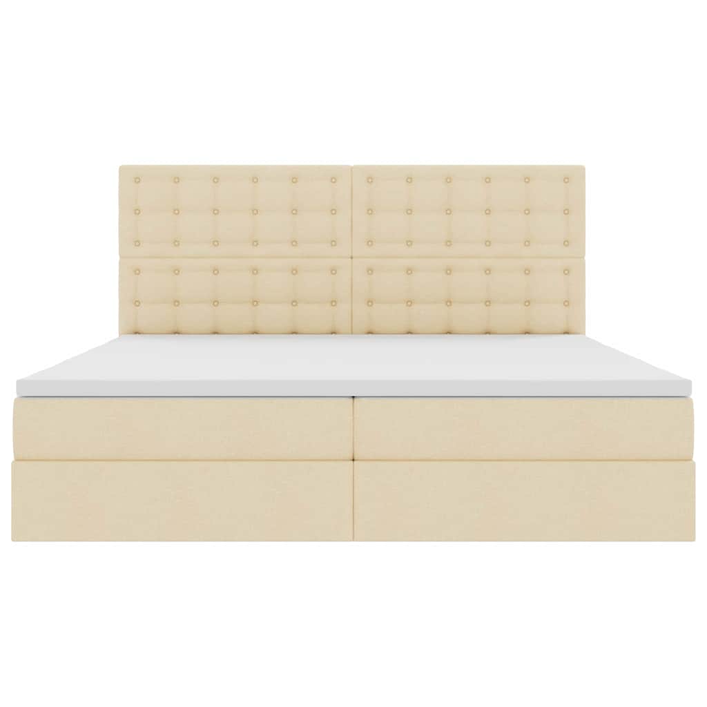 Postel s úložným prostorem a matrací Krémová 200 x 200 cm - obrázek 7