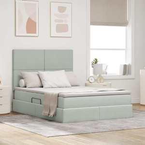 Postelja z dodatnim prostorom za shranjevanje in vzmetnico