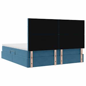 Postel s úložným prostorem a matrací Tmavě modrá 160 x 200 cm - obrázek 11