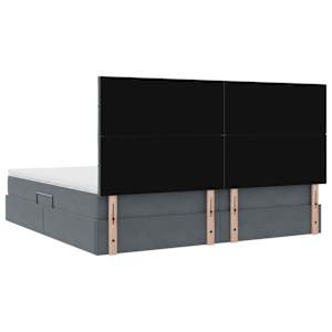 Postel s úložným prostorem a matrací Tmavě šedá 200 x 200 cm - obrázek 11