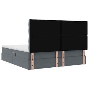 Postel s úložným prostorem a matrací Tmavě šedá 160 x 200 cm - obrázek 11