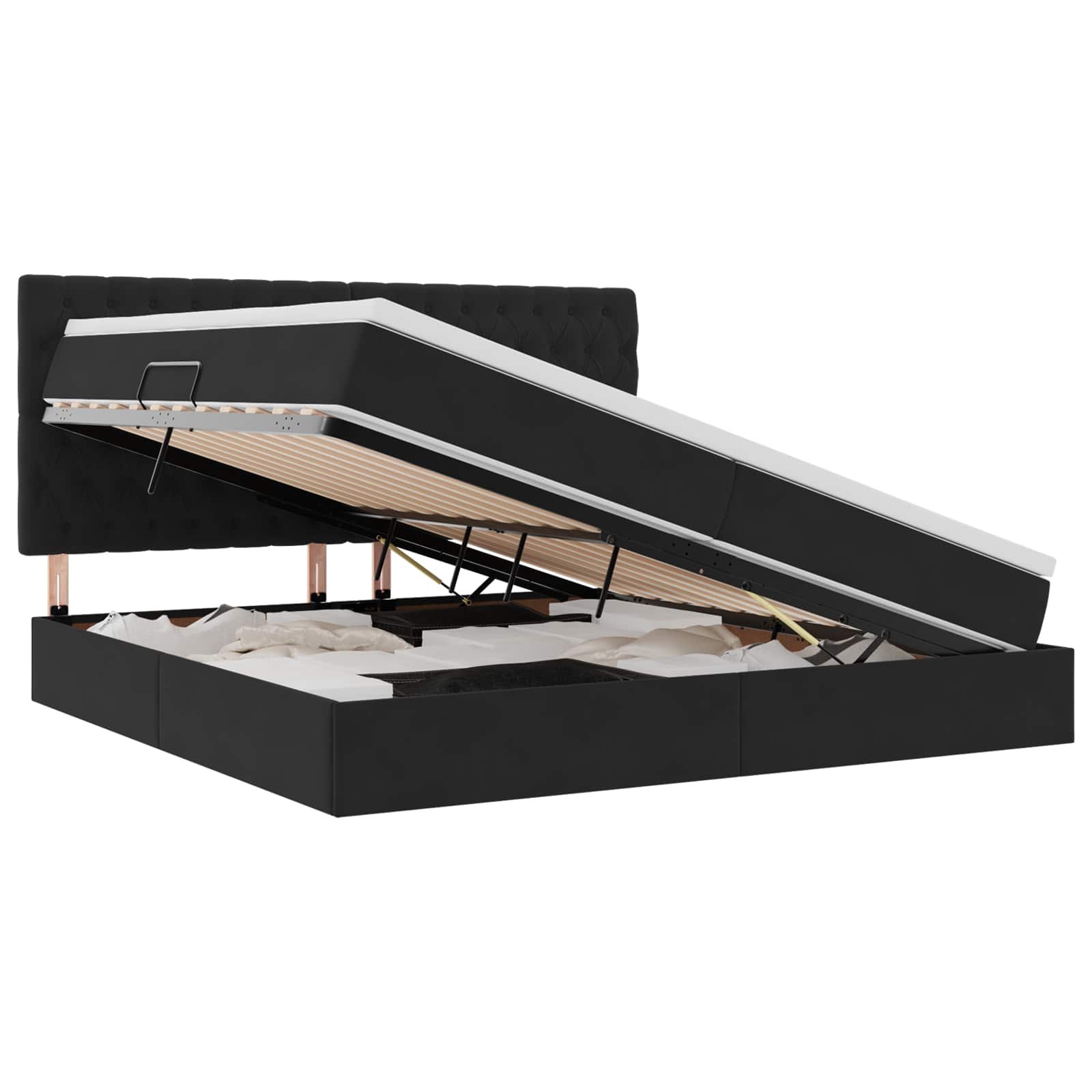 LED-valgusega hoiuvoodi madratsiga Must 200 x 200 cm Samet 2 Kõik vajalik sinu aeda ja koju! LED-valgusega hoiuvoodi madratsiga Must 200 x 200 cm Samet - Image 2