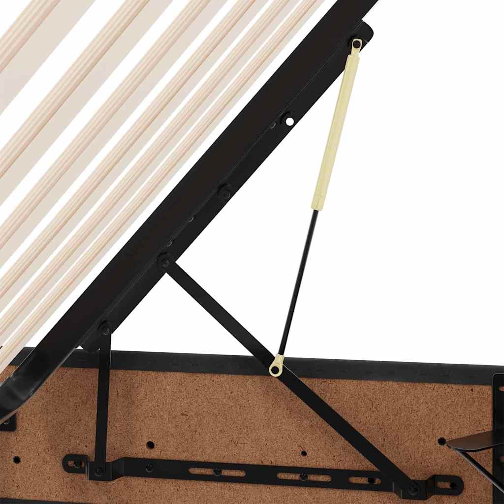 Postelja z dodatnim prostorom za shranjevanje in vzmetnico Črna - slika 13