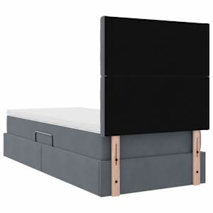 Postel s úložným prostorem a matrací Tmavě šedá 90 x 200 cm - obrázek 11