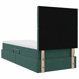 Postel s úložným prostorem a matrací Tmavě zelená 100 x 200 cm - obrázek 11