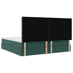 Postel s úložným prostorem a matrací Tmavě zelená 200 x 200 cm - obrázek 11