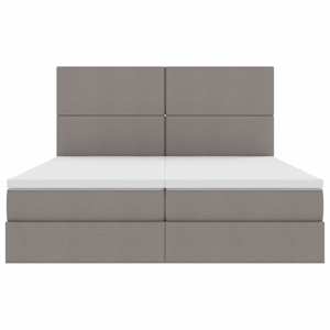 Postel s úložným prostorem s čelo Taupe 180 x 200 cm Umělá kůže - obrázek 7