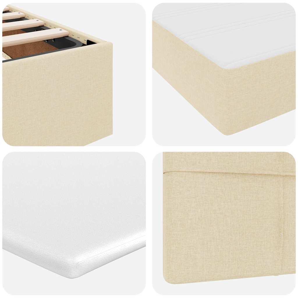 Postelja s shranjevanjem Krema 200 x 200 cm Umjetno usnje - slika 13