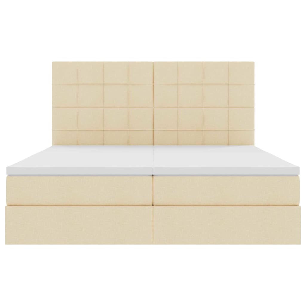 Postelja s shranjevanjem Krema 200 x 200 cm Umjetno usnje - slika 10