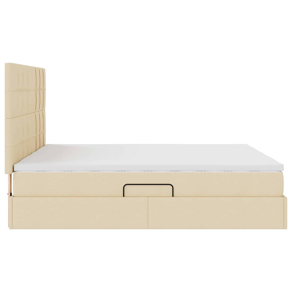 Postelja s shranjevanjem Krema 200 x 200 cm Umjetno usnje - slika 11