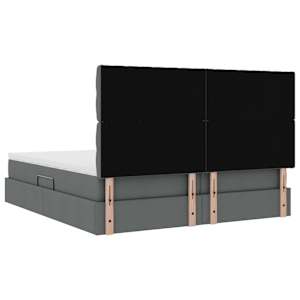 Postel s úložným prostorem Tmavě šedá 200 x 200 cm Umělá kůže - obrázek 12