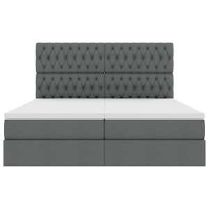 Postel s úložným prostorem Tmavě šedá 200 x 200 cm Umělá kůže - obrázek 10
