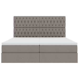 Postel s úložným prostorem s čelo Taupe 200 x 200 cm Umělá kůže - obrázek 10