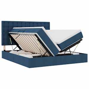 vidaXL Laos voodi peaga ladustamisega Sinine 180 x 200 cm kangas