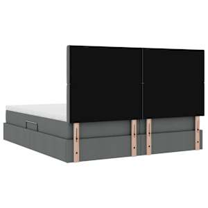 Postel s úložným prostorem Tmavě šedá 200 x 200 cm Umělá kůže - obrázek 12