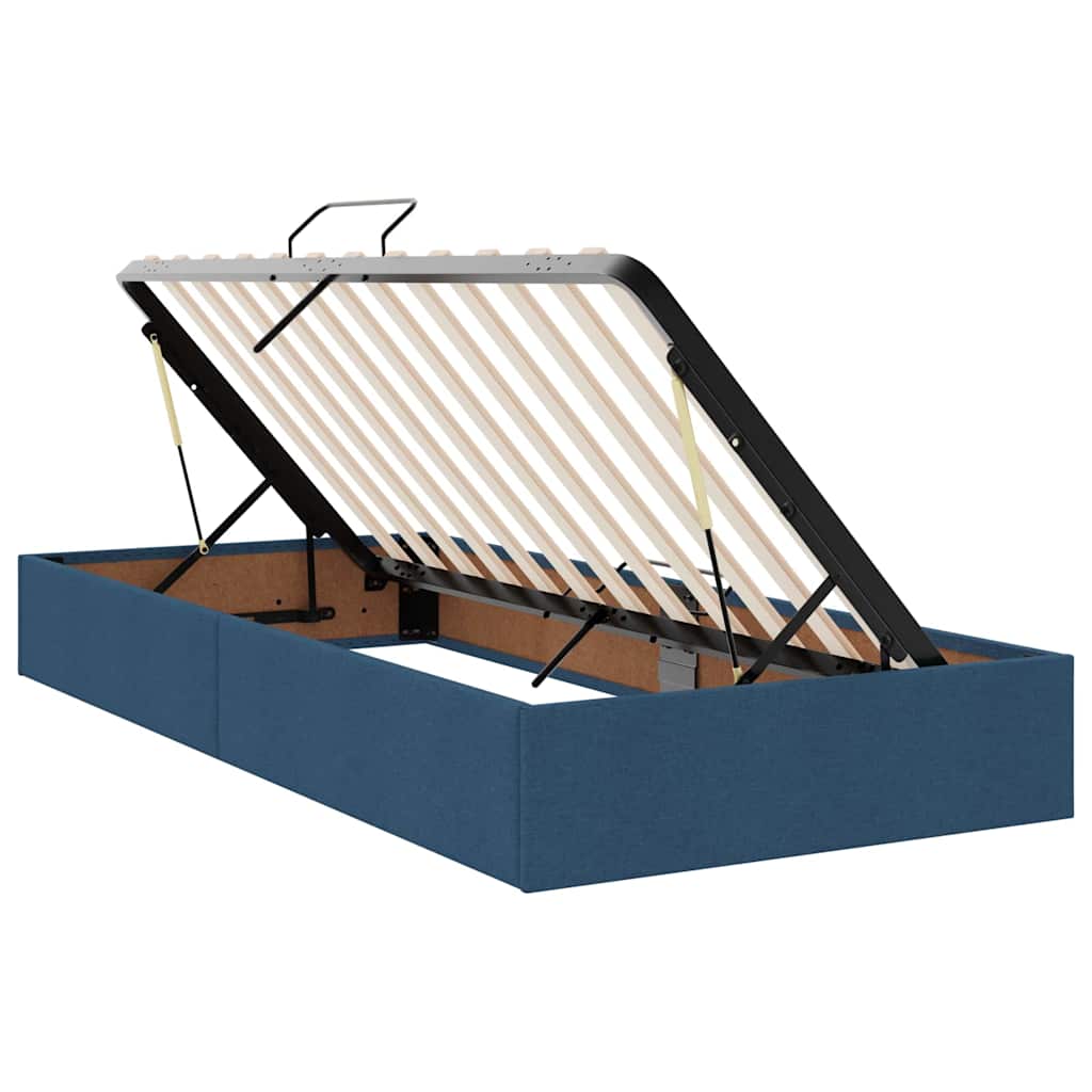 Postelja s shranjevanjem Modra 200 x 200 cm Umjetno usnje - slika 3