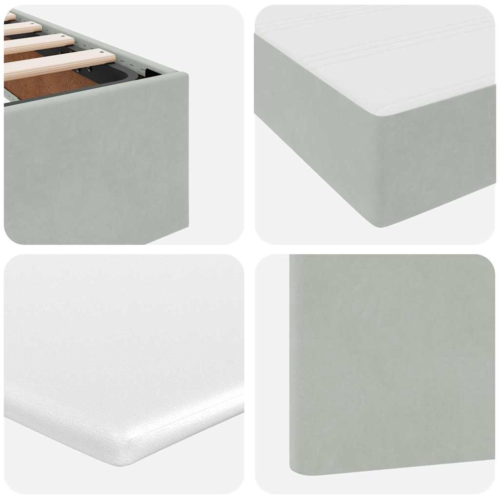 Postelja s shranjevanjem Svetlo siva 200 x 200 cm Žamet - slika 13