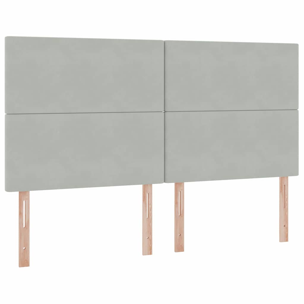 Postelja s shranjevanjem Svetlo siva 200 x 200 cm Žamet - slika 9