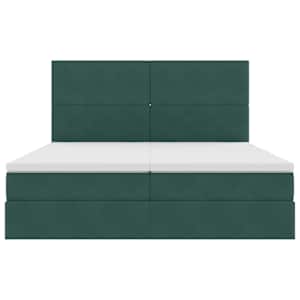 Postel s úložným prostorem Tmavě zelená 200 x 200 cm samet - obrázek 10