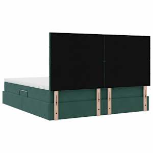 Postel s úložným prostorem Tmavě zelená 200 x 200 cm samet - obrázek 12