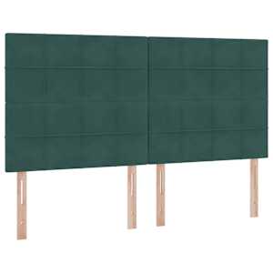 Postel s úložným prostorem Tmavě zelená 200 x 200 cm samet - obrázek 9