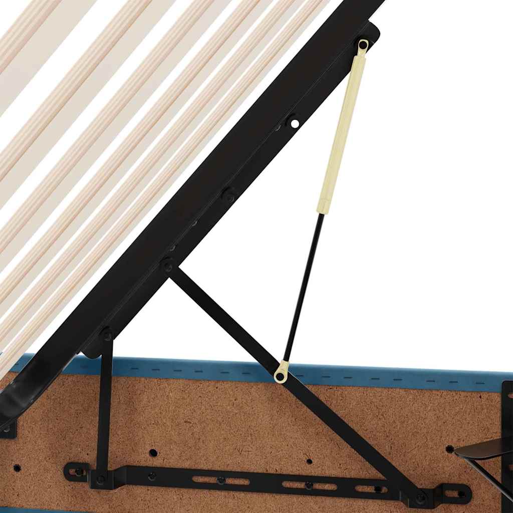 Postel s úložným prostorem Tmavě modrá 200 x 200 cm samet - obrázek 14