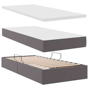 Postel s úložným prostorem a LED osvětlením Šedá 90 x 200 cm - obrázek 9