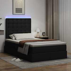 Postel s úložným prostorem a LED osvětlením Černá 120 x 200 cm - obrázek 5