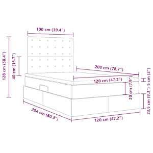 Postel s úložným prostorem a LED osvětlením Černá 120 x 200 cm - obrázek 17
