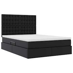 Postel s úložným prostorem a LED osvětlením Černá 140 x 190 cm - obrázek 6