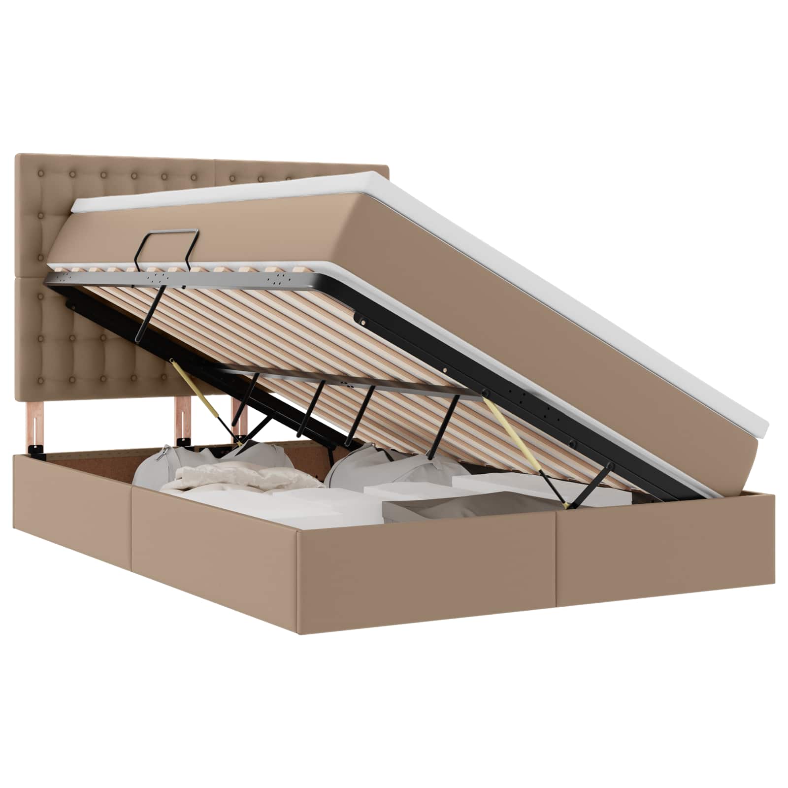 Voodi LED -ribatuledega peaga Kapputsino 140 x 200 cm PVC - Image 2