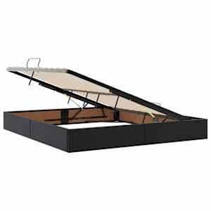Postel s úložným prostorem a LED osvětlením Černá 180 x 200 cm - obrázek 4