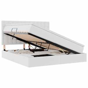 Postel s úložným prostorem a LED osvětlením s LED Úplně bílá - obrázek 2