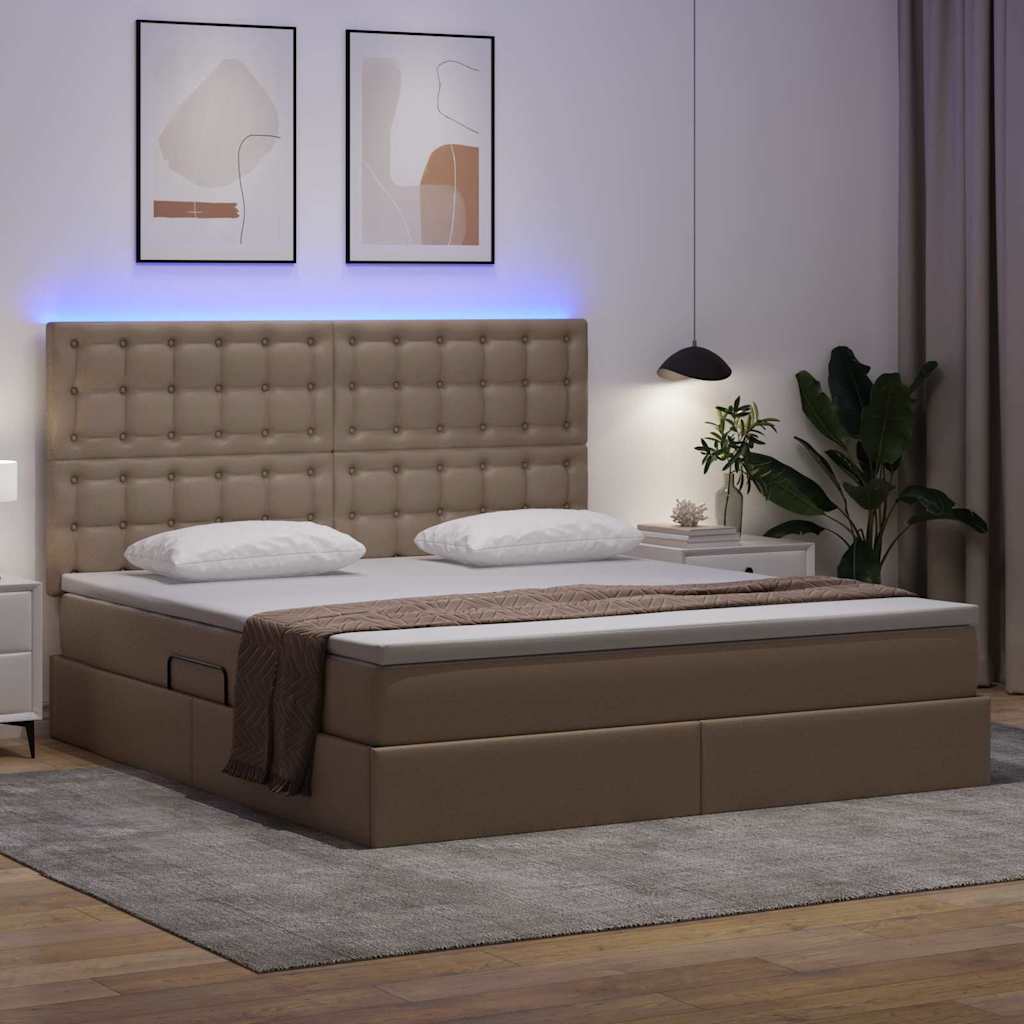 Postel s úložným prostorem a LED osvětlením s LED Cappuccino - obrázek 5