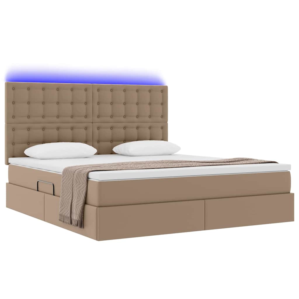 Postel s úložným prostorem a LED osvětlením s LED Cappuccino - obrázek 3